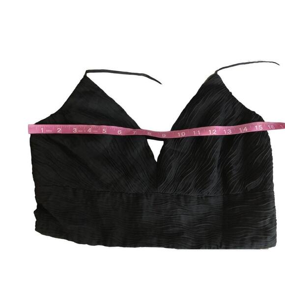 Badgley Mischka Neutral Stripe Dress Sleeveless Fit & Flare Knee Length Blue L - Picture 11 of 15